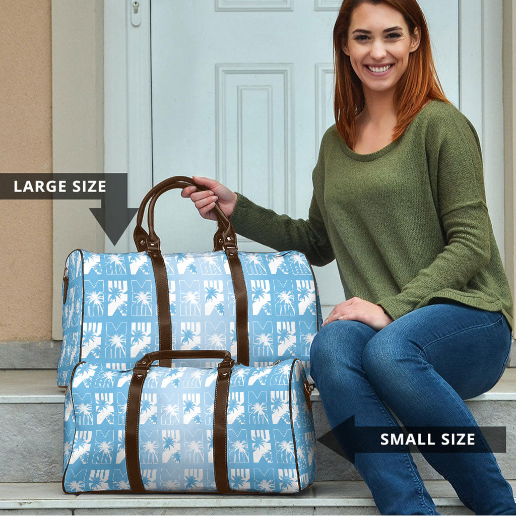 Bula Fiji Travel Bag Blue Makare Masi Tapa Pattern LT05 - Polynesian Pride