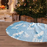 Bula Fiji Tree Skirt Blue Makare Masi Tapa Pattern