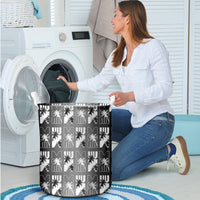 Bula Fiji Laundry Basket Black Makare Masi Tapa Pattern LT05 - Polynesian Pride