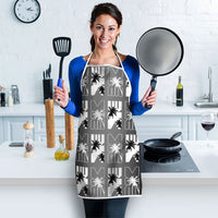Bula Fiji Apron Black Makare Masi Tapa Pattern LT05 - Polynesian Pride