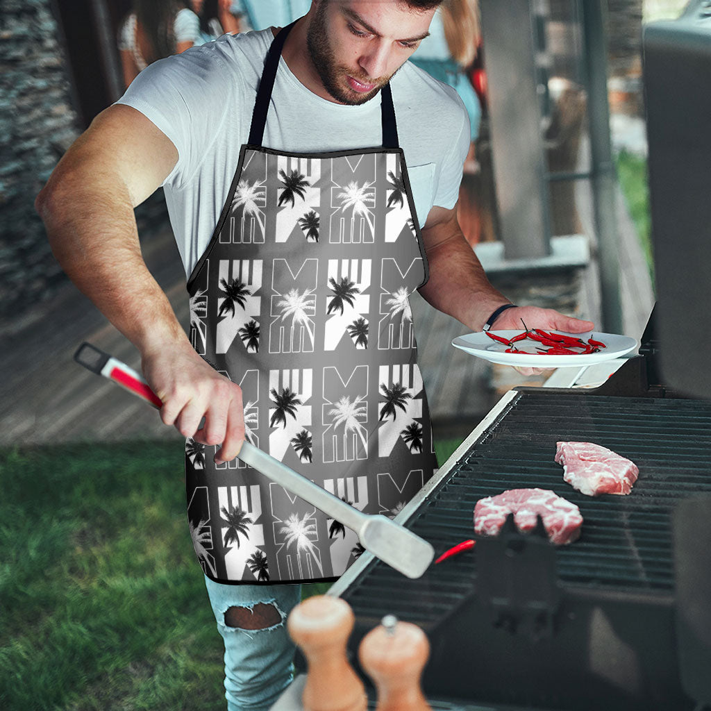 Bula Fiji Apron Black Makare Masi Tapa Pattern LT05 - Polynesian Pride