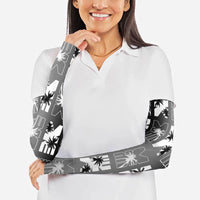 Bula Fiji Arm Sleeves Black Makare Masi Tapa Pattern LT05 - Polynesian Pride