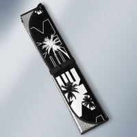 Bula Fiji Auto Sun Shade Black Makare Masi Tapa Pattern LT05 - Polynesian Pride