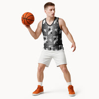 Bula Fiji Basketball Jersey Black Makare Masi Tapa Pattern LT05 - Polynesian Pride