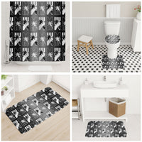 Bula Fiji Bathroom Set Black Makare Masi Tapa Pattern LT05 - Polynesian Pride