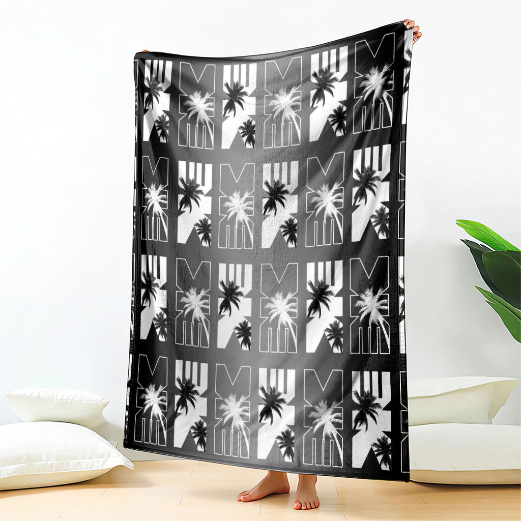 Bula Fiji Blanket Black Makare Masi Tapa Pattern LT05 - Polynesian Pride