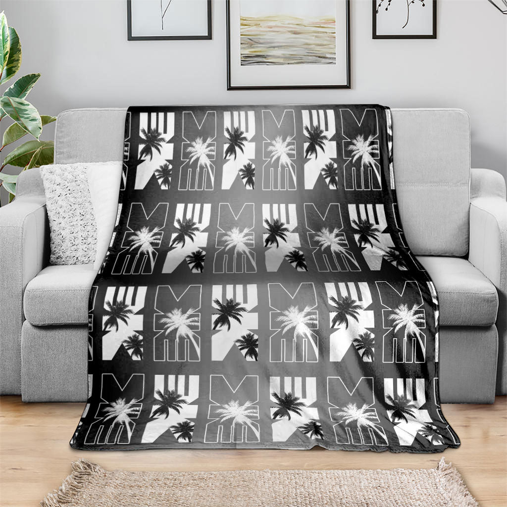 Bula Fiji Blanket Black Makare Masi Tapa Pattern LT05 - Polynesian Pride
