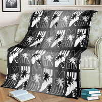 Bula Fiji Blanket Black Makare Masi Tapa Pattern LT05 - Polynesian Pride