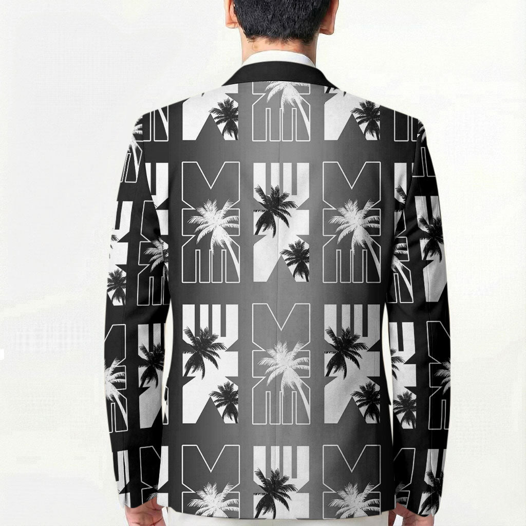 Bula Fiji Blazer Black Makare Masi Tapa Pattern LT05 - Polynesian Pride