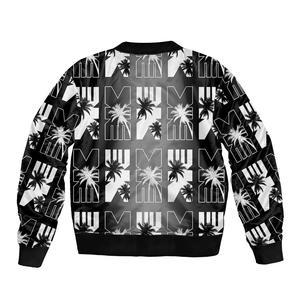 Bula Fiji Bomber Jacket Black Makare Masi Tapa Pattern LT05 - Polynesian Pride