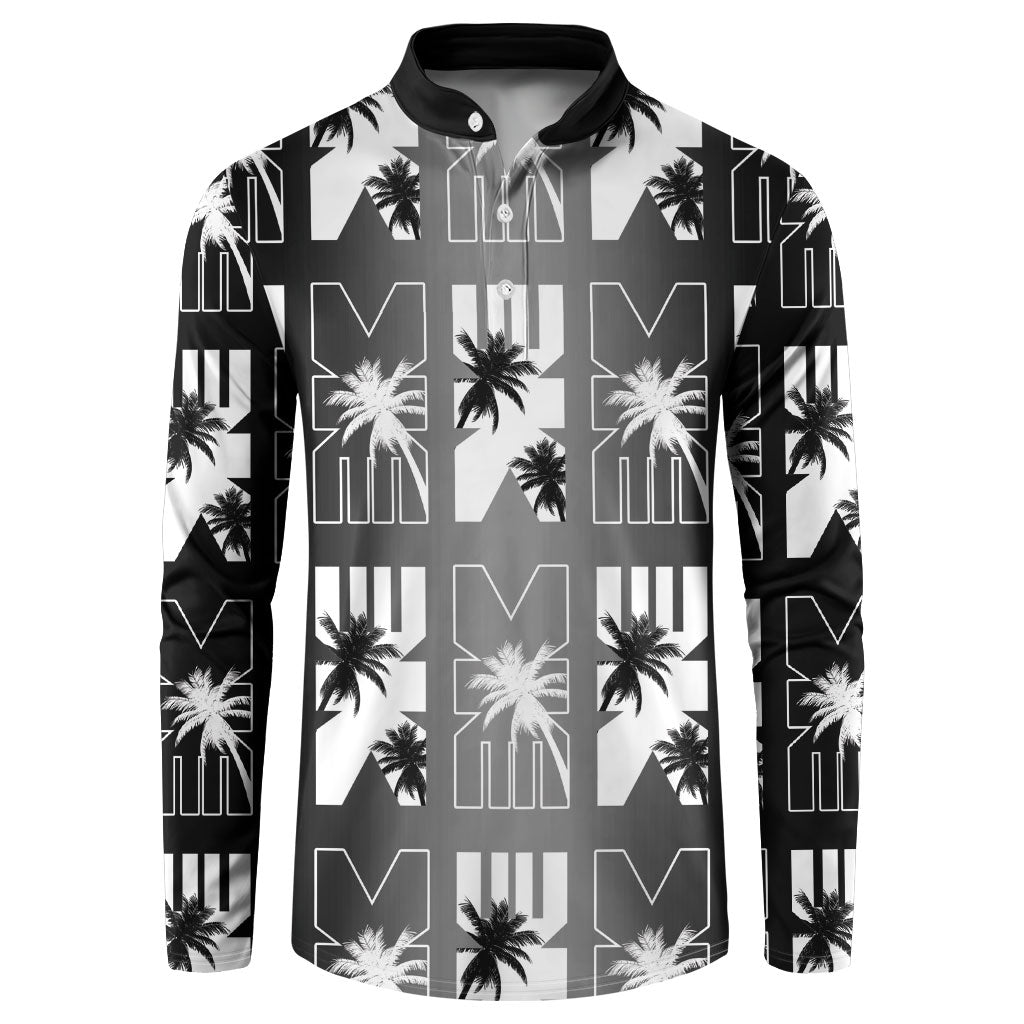Bula Fiji Button Sweatshirt Black Makare Masi Tapa Pattern LT05 Black - Polynesian Pride