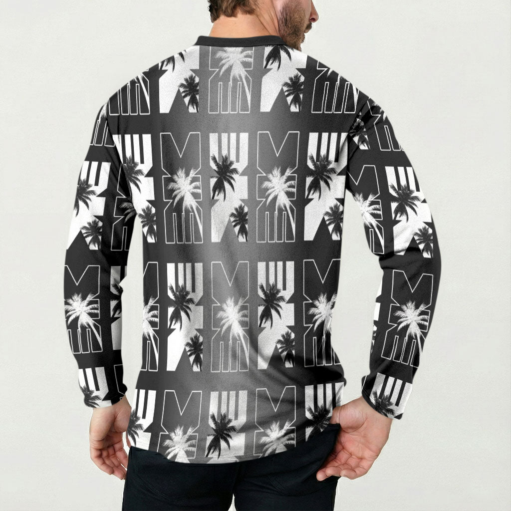 Bula Fiji Button Sweatshirt Black Makare Masi Tapa Pattern LT05 - Polynesian Pride