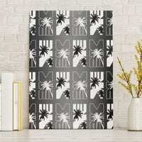Bula Fiji Canvas Wall Art Black Makare Masi Tapa Pattern LT05 Without Frame Black - Polynesian Pride