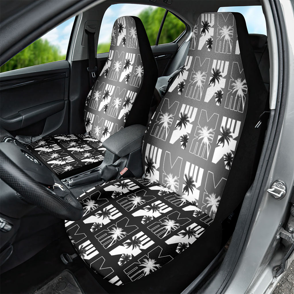 Bula Fiji Car Seat Cover Black Makare Masi Tapa Pattern LT05 - Polynesian Pride