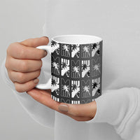 Bula Fiji Ceramic Mug Black Makare Masi Tapa Pattern LT05 - Polynesian Pride