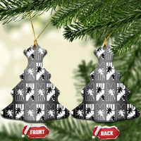 Bula Fiji Ceramic Ornament Black Makare Masi Tapa Pattern
