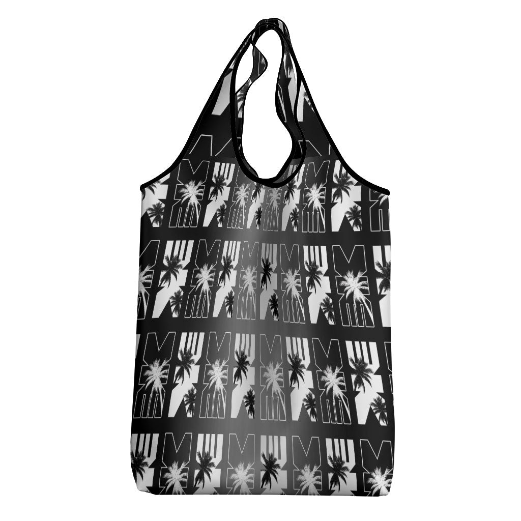 Bula Fiji Grocery Bag Black Makare Masi Tapa Pattern LT05 - Polynesian Pride
