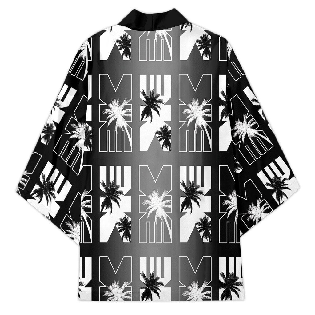 Bula Fiji Kimono Black Makare Masi Tapa Pattern LT05 - Polynesian Pride