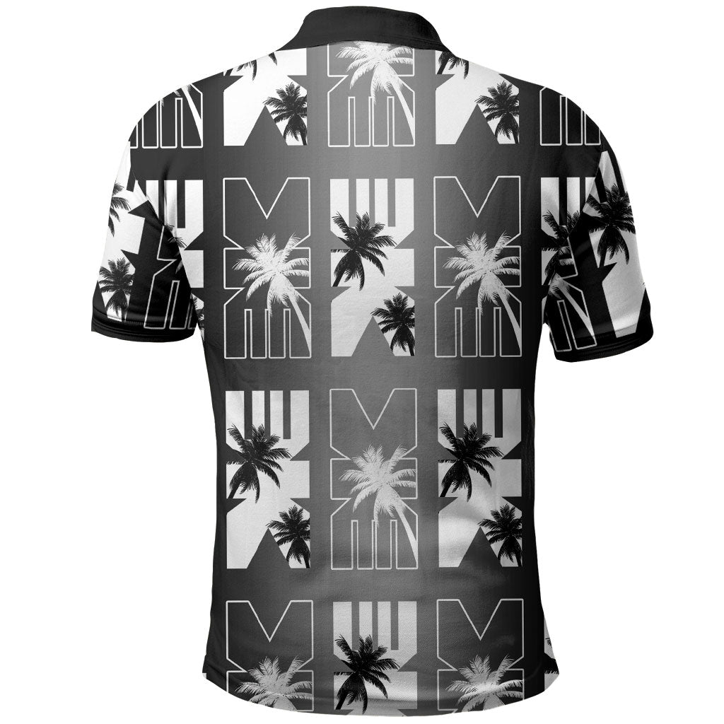 Bula Fiji Polo Shirt Black Makare Masi Tapa Pattern