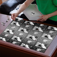 Bula Fiji Puzzle Black Makare Masi Tapa Pattern LT05 - Polynesian Pride