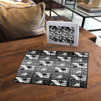 Bula Fiji Puzzle Black Makare Masi Tapa Pattern LT05 - Polynesian Pride