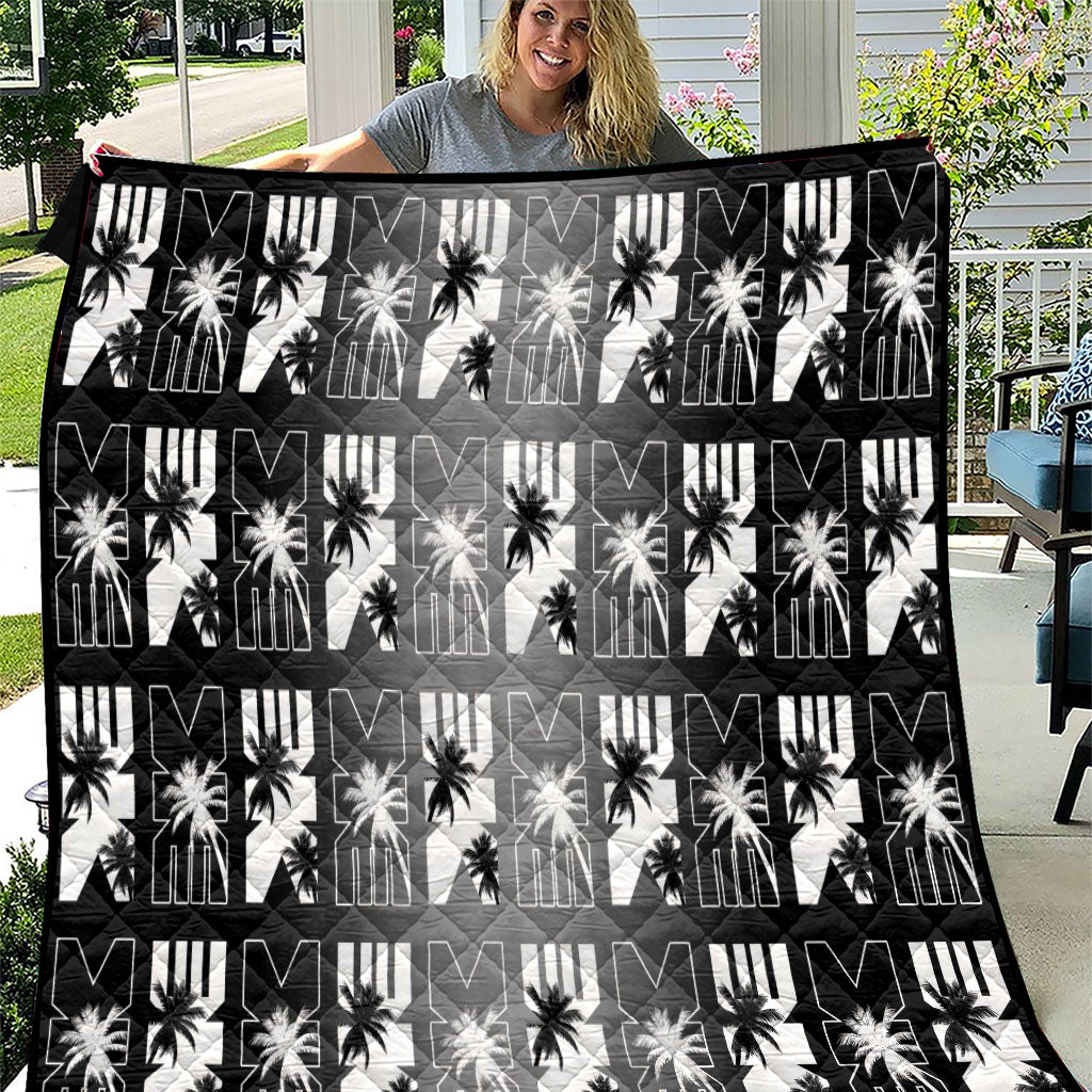 Bula Fiji Quilt Black Makare Masi Tapa Pattern LT05 Black - Polynesian Pride