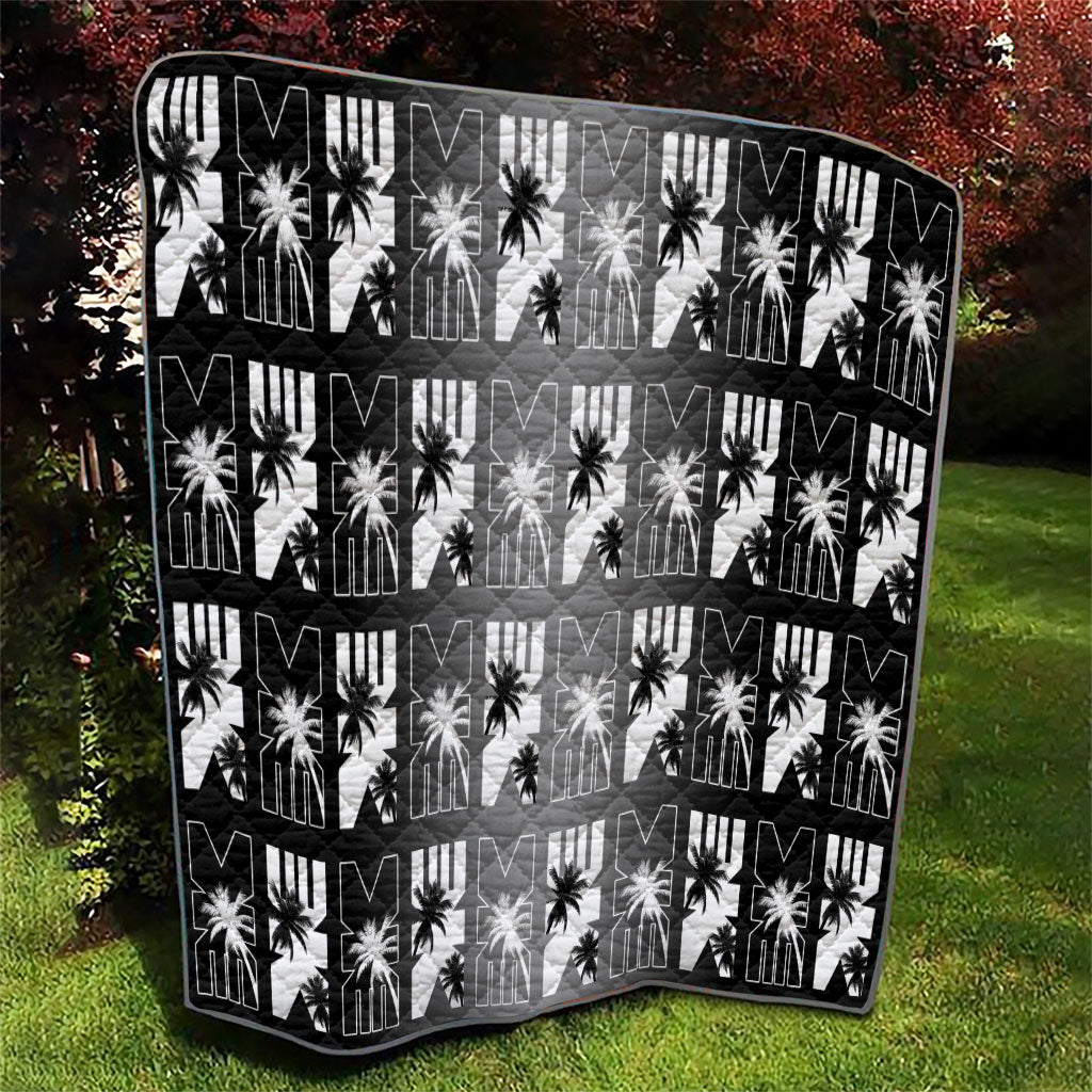 Bula Fiji Quilt Black Makare Masi Tapa Pattern LT05 - Polynesian Pride