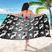 Bula Fiji Sarong Black Makare Masi Tapa Pattern LT05 - Polynesian Pride