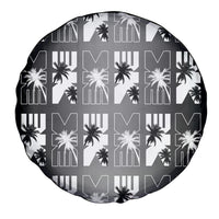 Bula Fiji Spare Tire Cover Black Makare Masi Tapa Pattern LT05 - Polynesian Pride