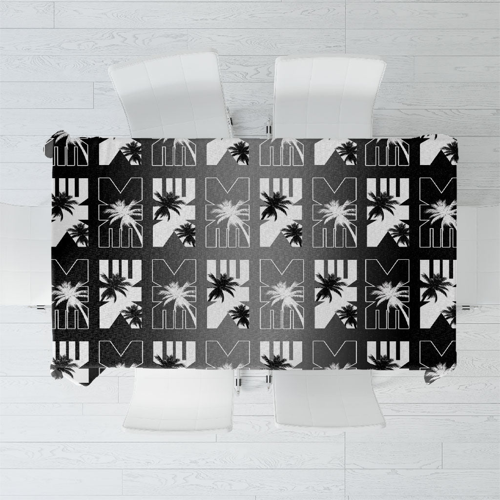 Bula Fiji Tablecloth Black Makare Masi Tapa Pattern LT05 Black - Polynesian Pride