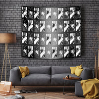 Bula Fiji Tapestry Black Makare Masi Tapa Pattern LT05 Black - Polynesian Pride