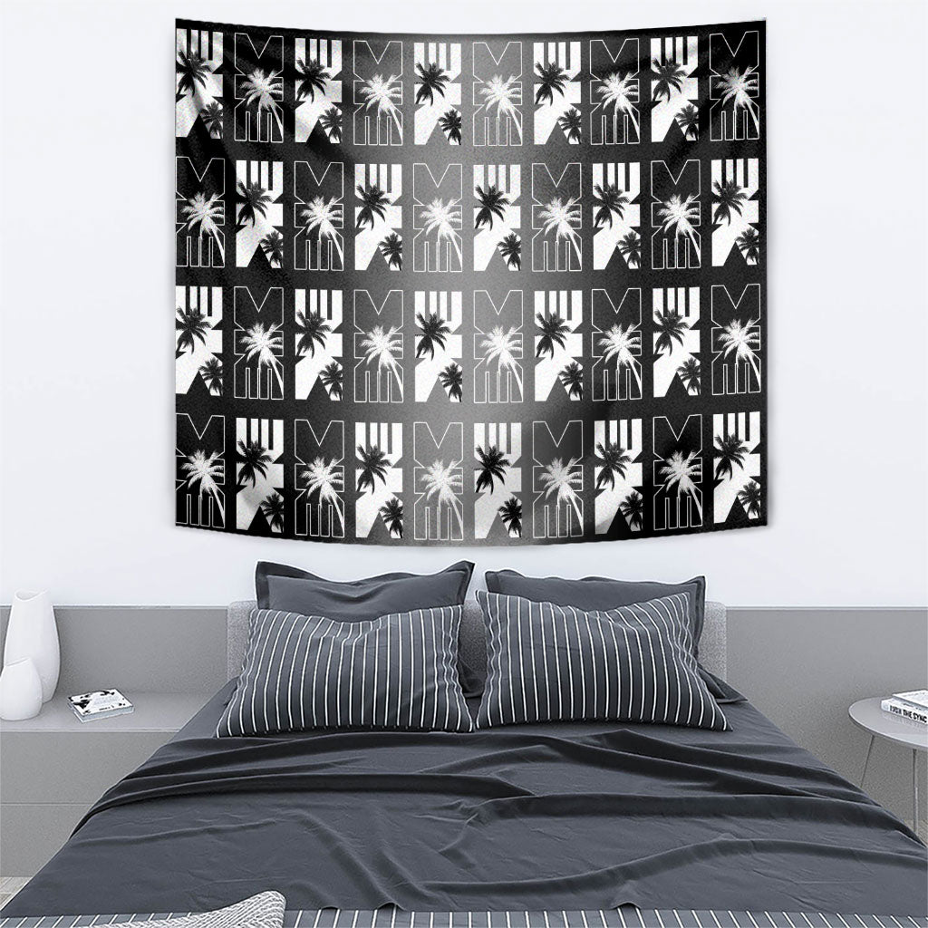 Bula Fiji Tapestry Black Makare Masi Tapa Pattern LT05 - Polynesian Pride