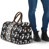 Bula Fiji Travel Bag Black Makare Masi Tapa Pattern LT05 - Polynesian Pride