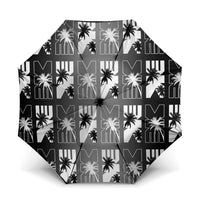 Bula Fiji Umbrella Black Makare Masi Tapa Pattern LT05 One Size Folded 11.42 inch Opened Diameter 37.4 inch Black - Polynesian Pride