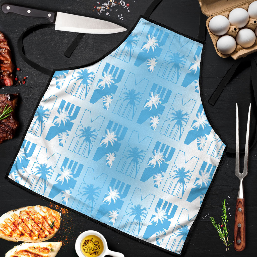 Bula Fiji Apron White Makare Masi Tapa Pattern LT05 White - Polynesian Pride