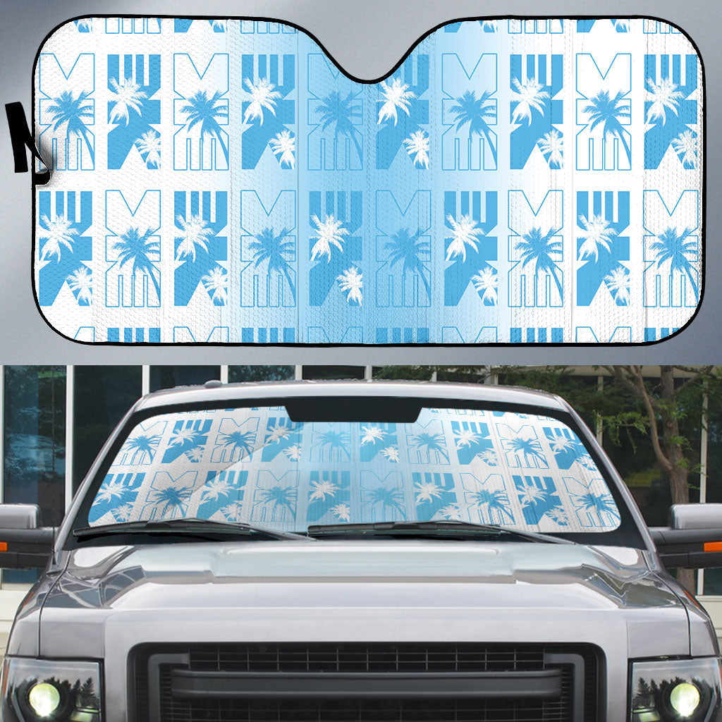 Bula Fiji Auto Sun Shade White Makare Masi Tapa Pattern LT05 White - Polynesian Pride