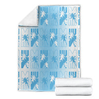 Bula Fiji Blanket White Makare Masi Tapa Pattern LT05 - Polynesian Pride