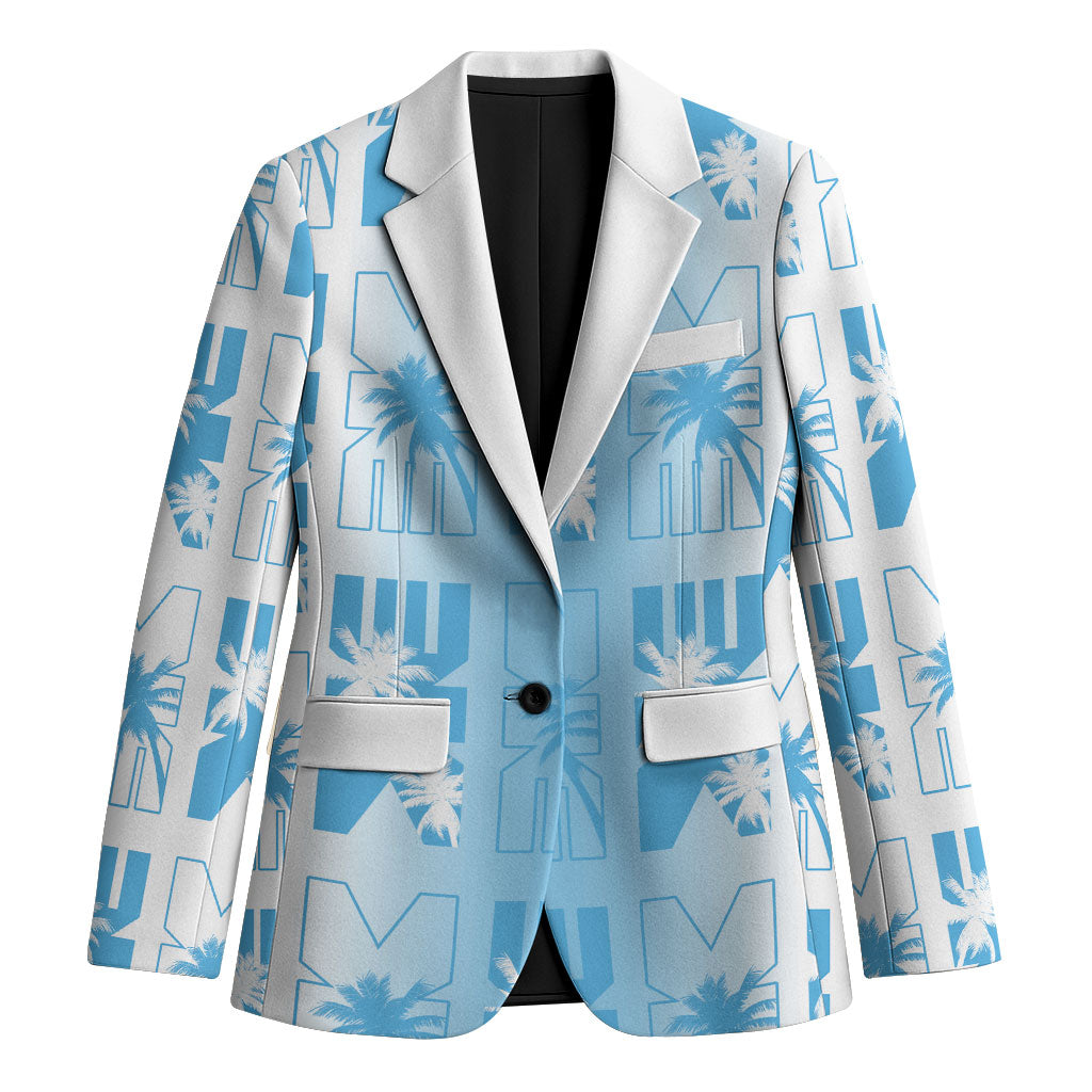 Bula Fiji Blazer White Makare Masi Tapa Pattern LT05 Unisex White - Polynesian Pride