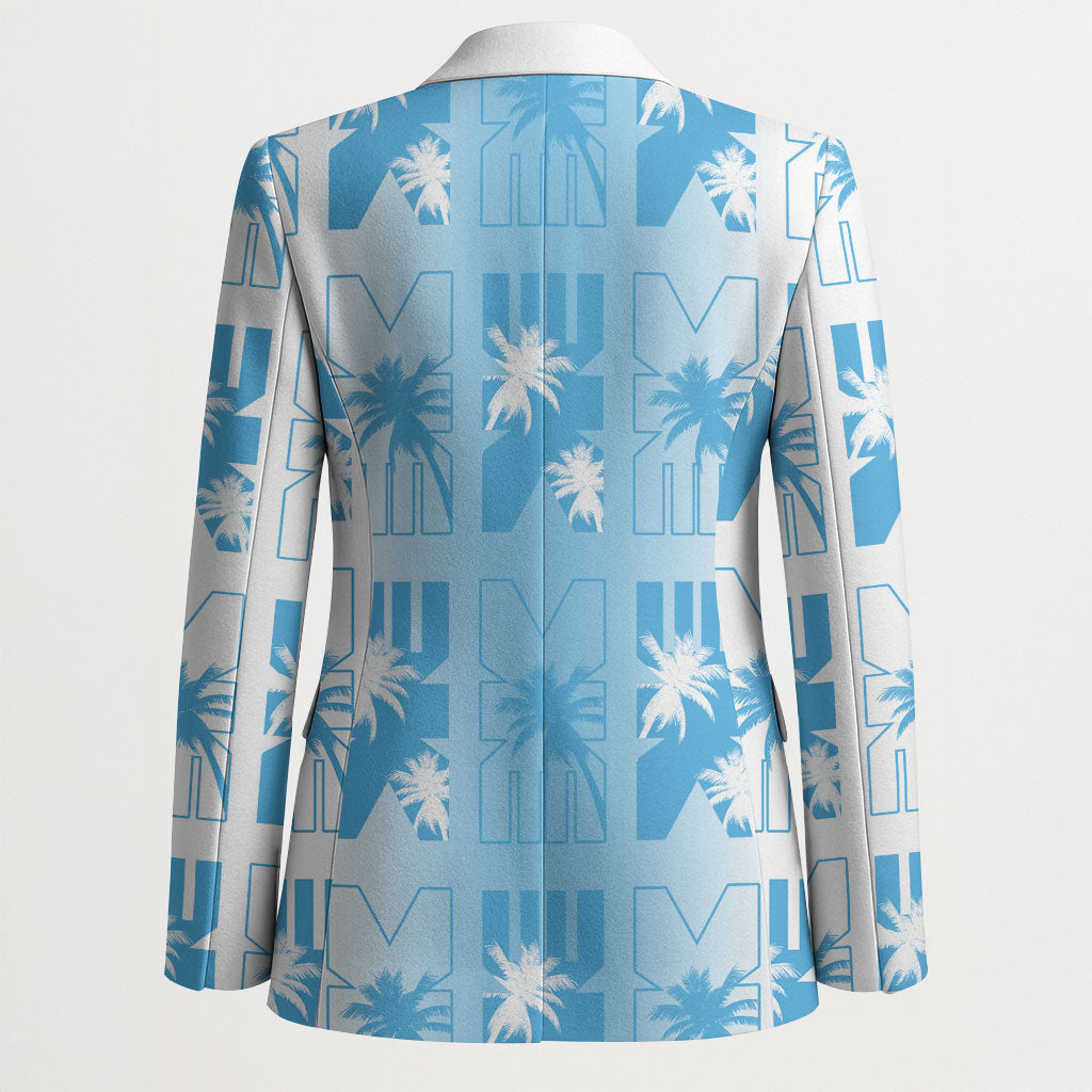 Bula Fiji Blazer White Makare Masi Tapa Pattern LT05 - Polynesian Pride