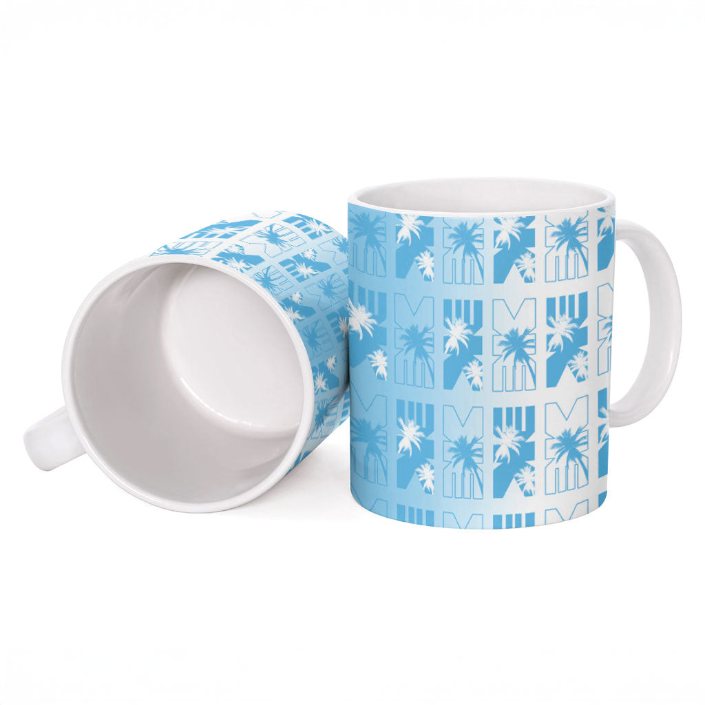 Bula Fiji Ceramic Mug White Makare Masi Tapa Pattern LT05 - Polynesian Pride