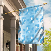 Bula Fiji Garden Flag White Makare Masi Tapa Pattern LT05 House Flag White - Polynesian Pride