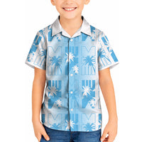Bula Fiji Kid Hawaiian Shirt White Makare Masi Tapa Pattern LT05 Kid White - Polynesian Pride