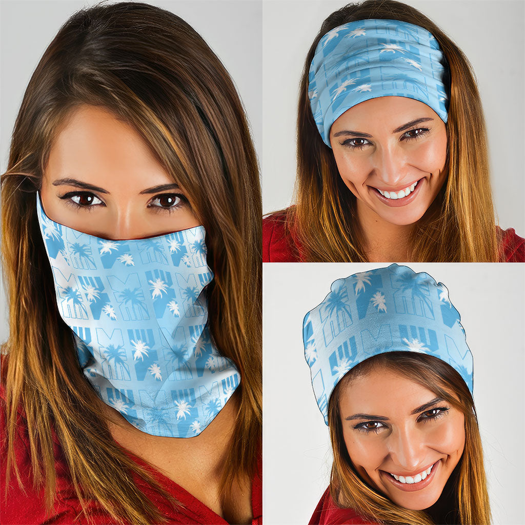 Bula Fiji Neck Gaiter White Makare Masi Tapa Pattern LT05 - Polynesian Pride