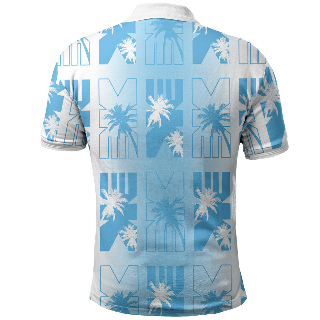 Bula Fiji Polo Shirt White Makare Masi Tapa Pattern