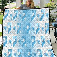 Bula Fiji Quilt White Makare Masi Tapa Pattern LT05 White - Polynesian Pride