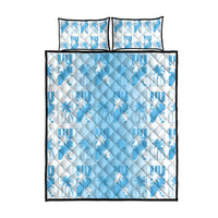 Bula Fiji Quilt Bed Set White Makare Masi Tapa Pattern LT05 - Polynesian Pride