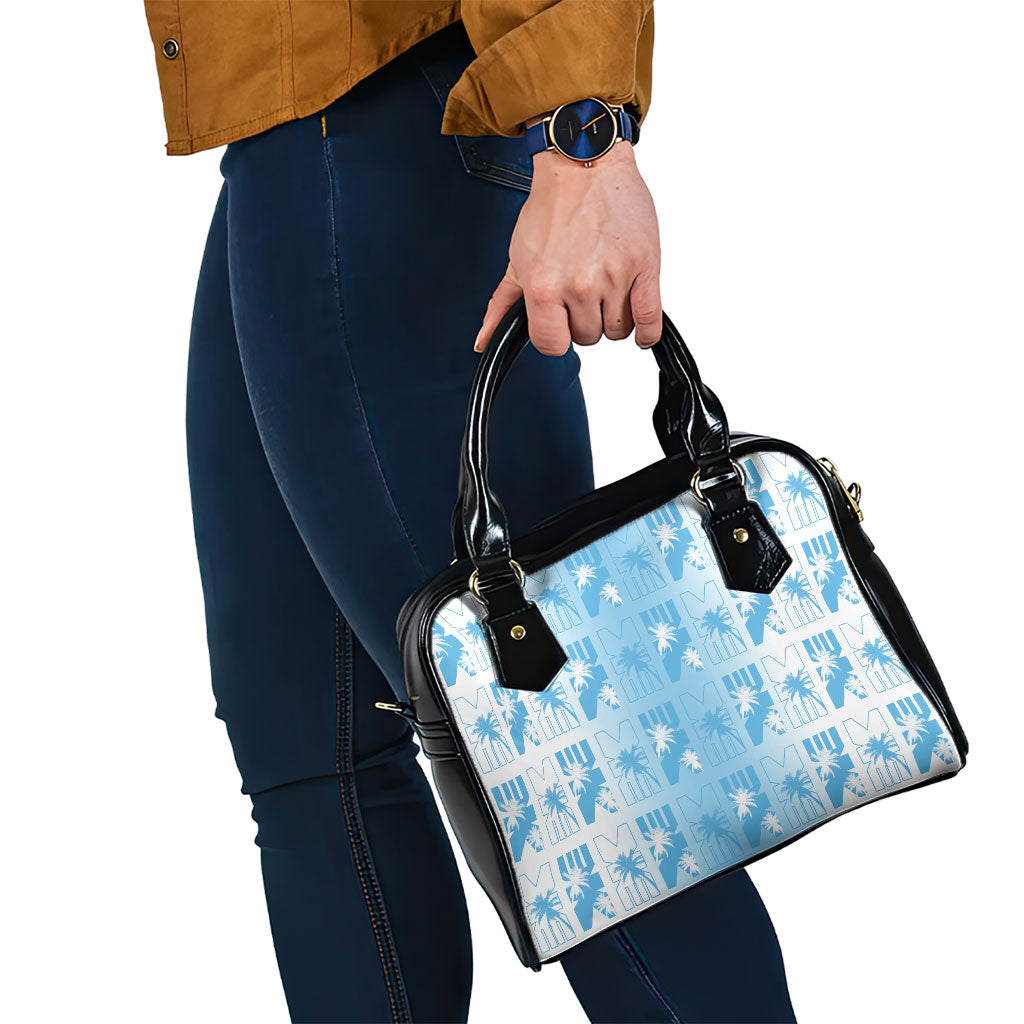 Bula Fiji Shoulder Handbag White Makare Masi Tapa Pattern LT05 - Polynesian Pride
