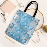 Bula Fiji Tote Bag White Makare Masi Tapa Pattern LT05 Black Strap One Size White - Polynesian Pride
