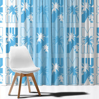 Bula Fiji Window Curtain White Makare Masi Tapa Pattern LT05 - Polynesian Pride