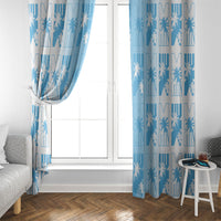 Bula Fiji Window Curtain White Makare Masi Tapa Pattern LT05 - Polynesian Pride